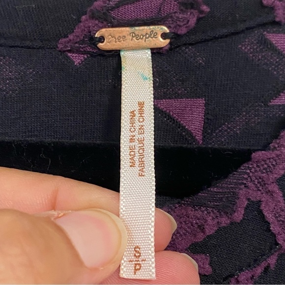 Free People Dress Women’s Size Small Black Purple Halter Swing Mini Dress - Picture 12 of 14